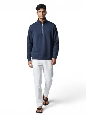 Vuori Men’s Medium Quarter Zip Pullover Navy Performance Sweatshirt NWT Athletic